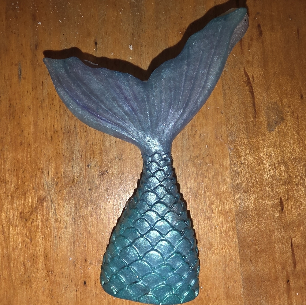 Green Mermaid Tail Brooch Lapel Pin Handmade With Resin